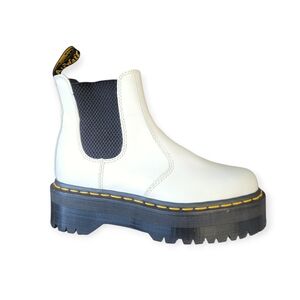 Dr Martens 2976 Quad Smooth Leather Platform Chelsea Boot White Size 37 6W 5M